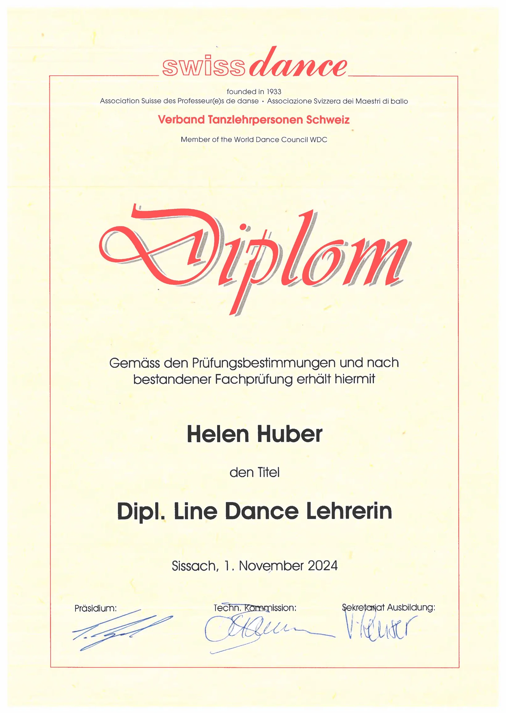 Line Dance Diplom